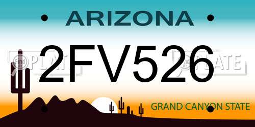 2FV526 Arizona License Plate