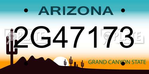 2G47173 Arizona License Plate