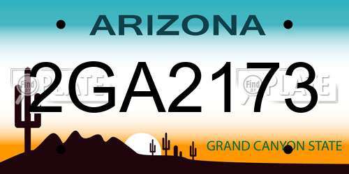 2GA2173 Arizona License Plate