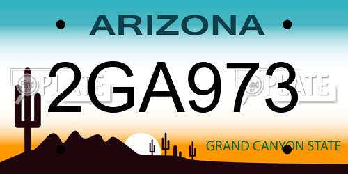 2GA973 Arizona License Plate