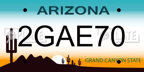 2GAE70 Arizona License Plate