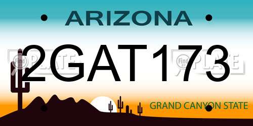 2GAT173 Arizona License Plate