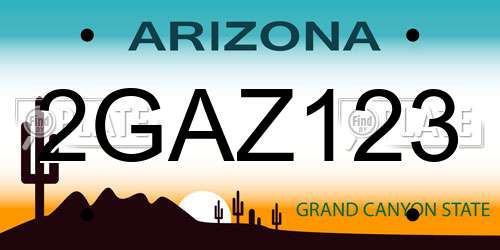 2GAZ123 Arizona License Plate