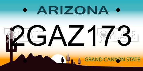 2GAZ173 Arizona License Plate