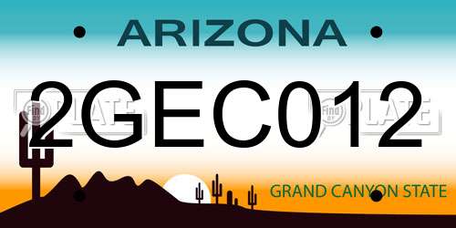 2GEC012 Arizona License Plate