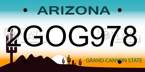 2GOG978 Arizona License Plate