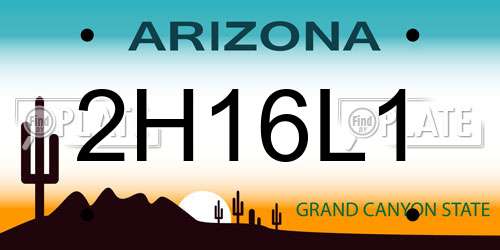 2H16L1 Arizona License Plate