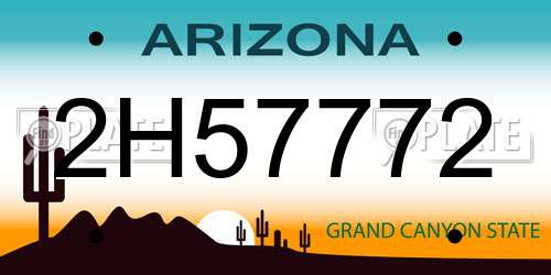 2H57772 Arizona License Plate
