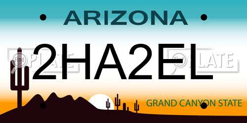 2HA2EL Arizona License Plate