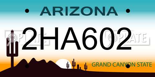 2HA602 Arizona License Plate