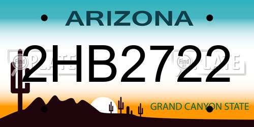 2HB2722 Arizona License Plate