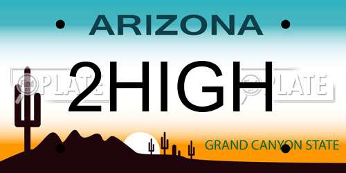 2HIGH Arizona License Plate