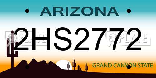 2HS2772 Arizona License Plate