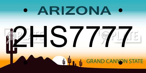 2HS7777 Arizona License Plate