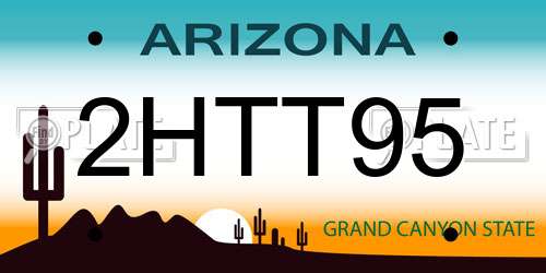 2HTT95 Arizona License Plate