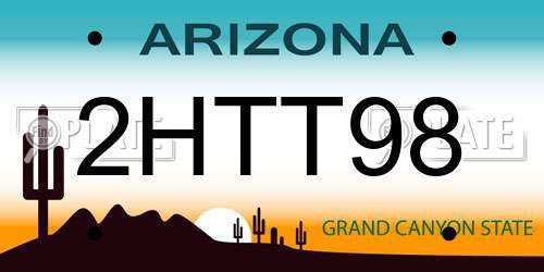 2HTT98 Arizona License Plate