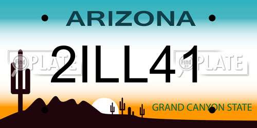 2ILL41 Arizona License Plate