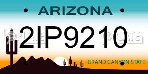 2IP9210 Arizona License Plate