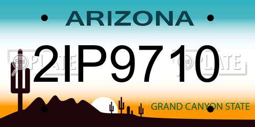 2IP9710 Arizona License Plate