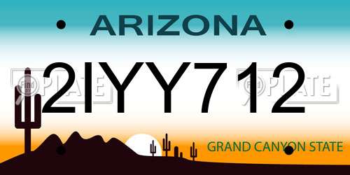 2IYY712 Arizona License Plate