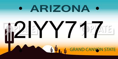 2IYY717 Arizona License Plate