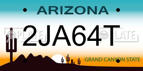 2JA64T Arizona License Plate