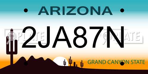 2JA87N Arizona License Plate