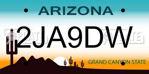2JA9DW Arizona License Plate