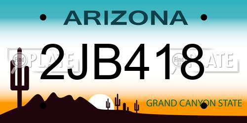2JB418 Arizona License Plate