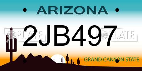 2JB497 Arizona License Plate