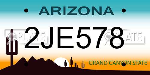 2JE578 Arizona License Plate