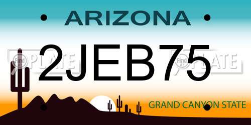 2JEB75 Arizona License Plate