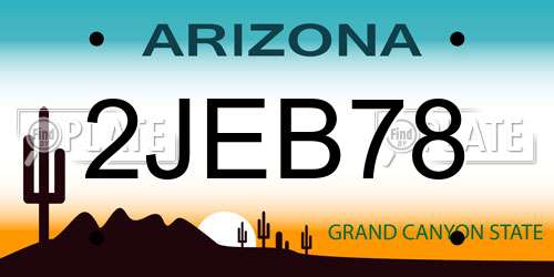 2JEB78 Arizona License Plate