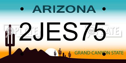 2JES75 Arizona License Plate