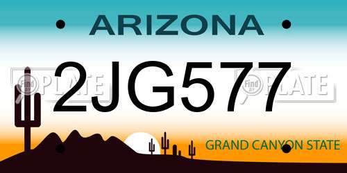 2JG577 Arizona License Plate