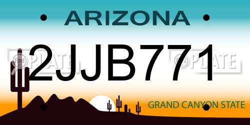 2JJB771 Arizona License Plate
