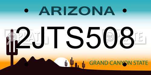 2JTS508 Arizona License Plate