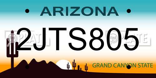 2JTS805 Arizona License Plate