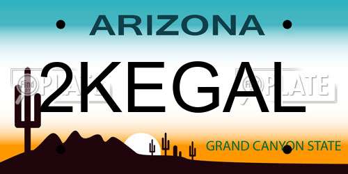 2KEGAL Arizona License Plate