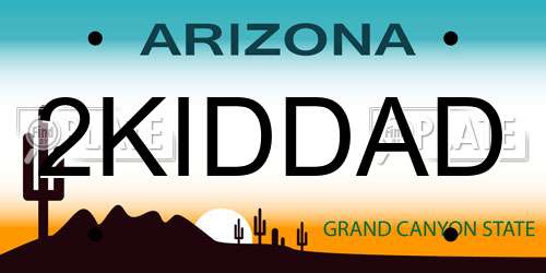 2KIDDAD Arizona License Plate