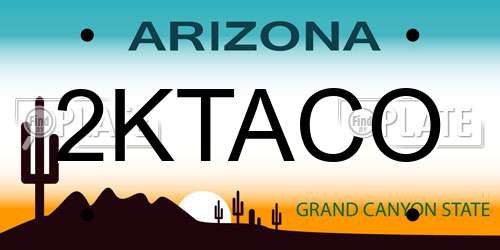 2KTACO Arizona License Plate
