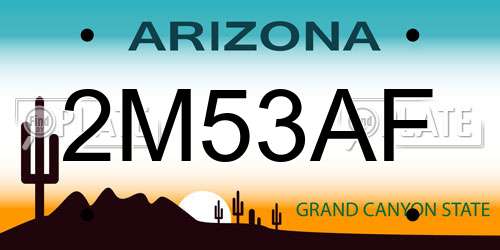 2M53AF Arizona License Plate