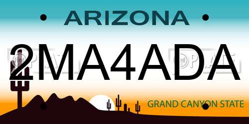 2MA4ADA Arizona License Plate