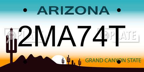 2MA74T Arizona License Plate