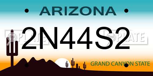 2N44S2 Arizona License Plate