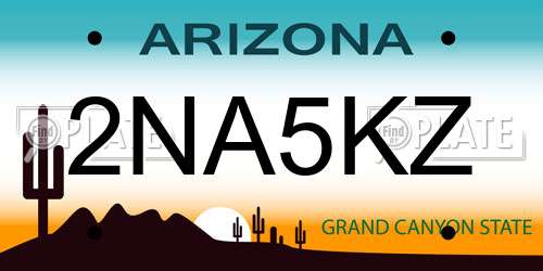 2NA5KZ Arizona License Plate