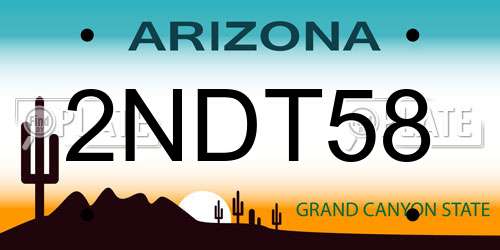 2NDT58 Arizona License Plate