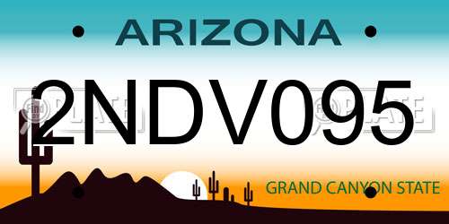 2NDV095 Arizona License Plate