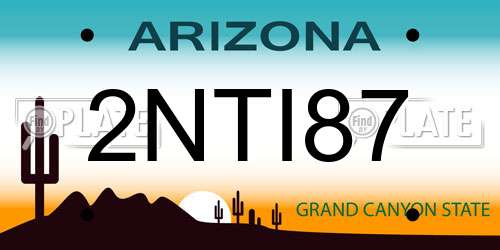 2NTI87 Arizona License Plate