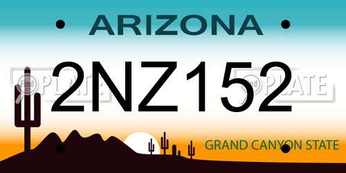 2NZ152 Arizona License Plate